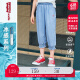 Levi's 李维斯童装【Cool Max】女童七分裤夏季儿童冰感清凉裤子 烟灰蓝 90cm(2T)