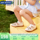 江博士学步鞋 夏季女童学步凉鞋蝴蝶结包头儿童凉鞋B14242W026米色 25