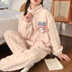 俞兆林拉链提花绒秋冬新款睡衣女加绒珊瑚绒兔子家居服甜美少女套装