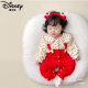 迪士尼（Disney）婴儿连体衣服0一3个月5新生7春秋季1周岁6女宝宝纯棉公主外出春装 红色波点连体衣 90码(12-18个月) 建议身高75-85c