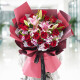 幽客玉品鲜花速递红玫瑰花束表白送女友老婆生日礼物全国同城配送 19朵红玫瑰百合混搭花束