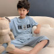 银初儿童睡衣4-11岁家居服男童睡裤夏季新款薄款中大童空调服套装 989小熊蓝色 160cm