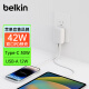 贝尔金（BELKIN）苹果充电器 42W双口PD快充 iPhone手机充电头 USB接口Type-C电源适配器 便携快充 WCB009yz