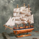 Snnei仿真木质帆船模型摆件 一帆风顺木船装饰 生日礼物毕业纪念品 《香槟色帆船》33cm成品