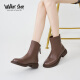 Walker Shop奥卡索女鞋2023秋冬时尚瘦瘦女靴时装短靴子女M135365 棕色 39 