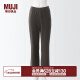 无印良品MUJI 女式 棉混 丝绒 直筒裤 休闲裤 裤子 长裤 DGA10C3A 烟熏棕色 XS(145-150/80-85)