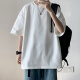 顶峰保罗（Dingfengbaoluo）日系纯色纯棉短袖t恤男士夏季基础款宽松白色打底内搭T2100白XL