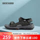 斯凯奇（Skechers）凉鞋夏季男简约户外休闲沙滩鞋魔术贴增高凉鞋204105-CHAR