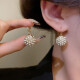 KASIYU2024年新款复古圆形满钻气质个性耳扣女小众设计感耳环潮耳饰 满钻耳环