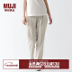 无印良品（MUJI）女式 聚酯纤维 锥形裤 裤子 长裤 休闲裤 BEH17C3A 淡黄色 M 160/66A
