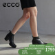 爱步(ECCO)短靴女 粗跟靴子女短款高跟拉链踝靴 型塑雕塑律动35系列20763301001 黑色38