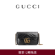 GUCCI古驰GG Marmont系列Supermini女士手袋绗缝链条斜挎包 黑色 均码