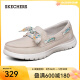 斯凯奇（Skechers）女轻便一脚蹬船鞋休闲健步鞋136471 自然色/NAT 37.5