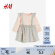 H&M童装女婴套装2件式夏季新款柠檬印花棉质背带套装1179851 浅粉色/花卉 100/56