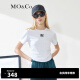 MO&Co.夏季胶章短款凉感短袖T恤MBB2TEE014小众设计感运动 漂白色 S/160