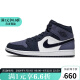 耐克（NIKE）YY胜道体育 AJ1 MID 男子中帮黑紫脚趾耐磨运动篮球鞋 554724-445 42.5