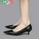 卡帝乐鳄鱼 CARTELO 舒适职业百搭黑细高跟鞋女士 KCC-357-8 黑色3cm 38 