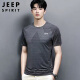 JEEP SPIRIT吉普短袖T恤男夏季冰丝弹力T恤打底衫速干透气上衣服 深灰 XL 