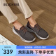 斯凯奇（Skechers）男鞋夏季一脚蹬运动休闲帆布鞋帆船鞋耐磨厚底商务鞋210812 巧克力色/CHOC 41