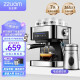 左左摩（ZZUOM）【八仓配送】咖啡机 家用半自动意式泵压式20Bar高压可打奶泡1.5升大容量水箱触控式大屏 咖啡机+电动磨豆机