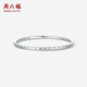 周六福（ZLF）520礼物  PT950铂金手镯女款白金车花棱纹百搭手饰 56mm-13.24g