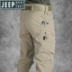 吉普（JEEP）战术长裤宽松作训多口袋工装裤直筒裤弹力休闲运动 卡其色 XL