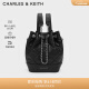 CHARLES&KEITH24夏新品绗缝菱格链条水桶包双肩包女CK2-10701506 Noir黑色 M