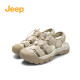 Jeep吉普运动沙滩洞洞凉鞋女夏季厚底镂空包 浅灰色 40（偏小码） 