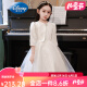 迪士尼（Disney）白色套装花童婚礼小女孩晚礼服女童公主裙生日高端钢琴演奏演出服 白色(含外套) 140