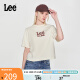 Lee24春夏新品舒适版字母印花米白色女短袖T恤潮LWT0082484LE-173 米白色 M