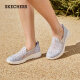 斯凯奇（Skechers）夏季女透气软底一脚蹬健步鞋蕾丝网面懒人鞋单鞋896020-LTGY