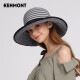 卡蒙（Kenmont）春夏季英伦渔夫帽带绳防晒盆帽女时尚薄款防紫外线遮阳帽km-3864 黑灰色
