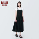 无印良品（MUJI） 女式 强捻 吊带连衣裙 女装裙子夏季纯棉全棉 BC2IKC4S 黑色 M 160/84A