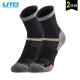 UTO悠途 户外袜旅行徒步跑步袜子运动登山排汗透气速干骑行袜 男款（黑灰色） L（43-45）