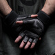 MSGD健身训练手套男子半指高强度立体掌垫耐磨防滑护腕综运动骑行举铁手套单杠 黑色 M