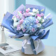 艾斯维娜鲜花速递向日葵混搭花束生日礼物全国同城配送 蓝绣球玫瑰欧式经典花束