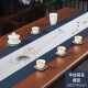 福容（FUROOT） 茶席 茶桌布桌旗新中式防水茶台布艺 长条禅意垫茶巾茶席布 藏蓝/手绘荷花-300厘米