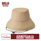 无印良品（MUJI）使用不易沾水带不易沾水圆帽渔夫帽防晒帽 帽子 遮阳帽 DBA21A2S 米色 55-57cm