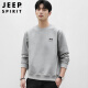 JEEP SPIRIT吉普卫衣男春秋季圆领男士长袖t恤打底衫男装 灰色 XL 