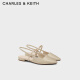 CHARLES&KEITH24夏新品法式尖头平底玛丽珍包头凉鞋CK1-70920144 Taupe灰褐色 36