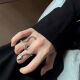 切叶蚁2023新款 冷淡风蛇形复古双指戒指ins潮小众设计时尚个性开口戒指 蛇形戒指