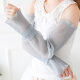 宝思韩夏季蕾丝冰袖防晒袖套女蕾丝冰丝手袖宽松手臂套袖护臂袖子 蓝色 1双（61910）