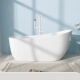 斯博朗（SI BO LANG）独立浴缸家用亚克力1.4-1.7m坐泡卫生间卫浴一体民宿酒店贵妃缸 白色空缸（带下水器） 1.7m