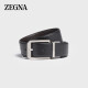 杰尼亚（Zegna）男士黑色/深棕色优雅小牛皮双面腰带LHVIC-B011PZ-NTM-110