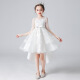 奥蒙威儿童礼服裙中长款婚纱连衣裙中大童装演出公主裙AMW-ZX19009 白色 160