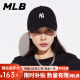 MLB官方帽子女 复古小标棒球帽 休闲情侣遮阳鸭舌帽32CP77011 黑白字小NY/32CP7701150L F-帽围可调节（51-65）