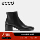 爱步（ECCO）靴子女 冬季粗跟牛皮女靴时尚通勤保暖短靴 型塑212303 黑色21230301001 38