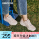 斯凯奇（Skechers）女鞋夏季透气增高休闲鞋缓震软底运动鞋女时尚板鞋跑步鞋117224 白色/浅粉红色/WLPK 37.5