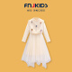 FNJ KIDS童装女童连衣裙套装2024春秋新款洋气中大童时髦儿童公主裙 米色 120cm (建议身高110-120cm)