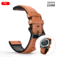 乐玛通（LOKMAT） 智能电话手表表带运动防水硅胶皮质钢带22/24/25.5/26mm通用配件 22mm棕色皮表带